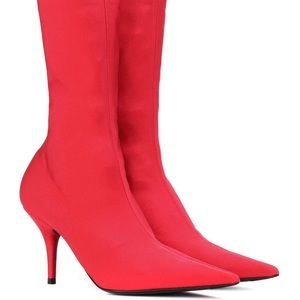 Balenciaga knife boots red